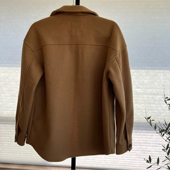 Avec Les Filles Classic Camel Shirt Jacket XS Contemporary Neutrals Minimalist - Picture 4 of 6
